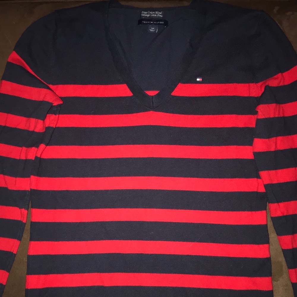Long Sleeve Tommy Hilfiger blue & red stripes
